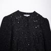 2024 Autumn Women's European Style Sequined Round Neck Long Sleeve Blazer