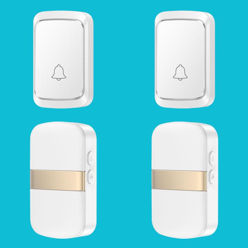 Battery-Powered Wireless Doorbell with DC Remote & Simple Call Button for Elderly, Dual Power