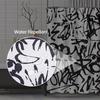 Duschdraperi med graffiti- och abstrakt tryck Vintage Old School Svart Polyestertyg Badrumsgardin Med Krok
