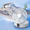 (White) Remote Control Wireless Wall Mounted Circulation Air Cooling Fan with LED Light