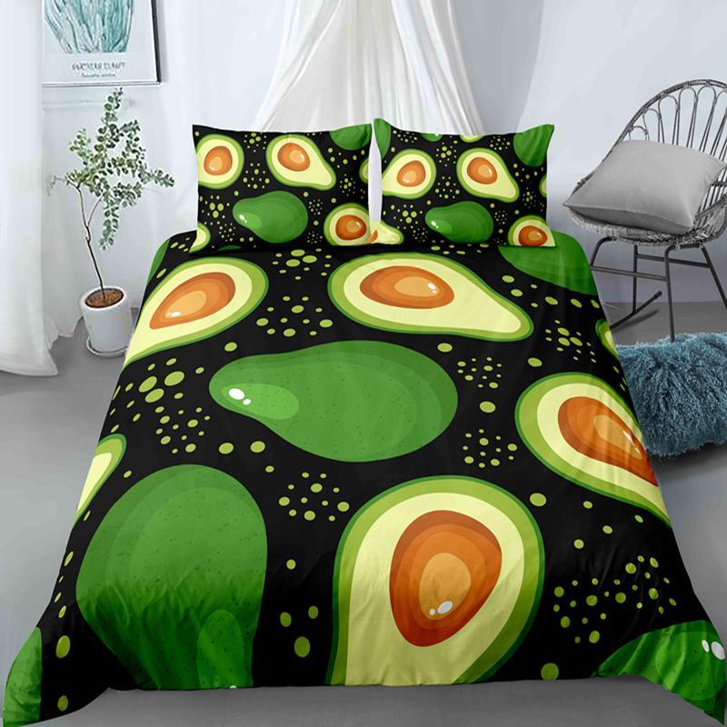 

Avocado Duvet Cover Cartoon Funny Avocado Bedding Set for Kids Boys Girls Adults Microfiber Summer Fruit Theme King Quilt Cover Tool EU single(135x200cm)