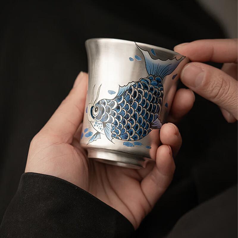 Sushih Ceramic Gilded Silver Arowana Master Cup