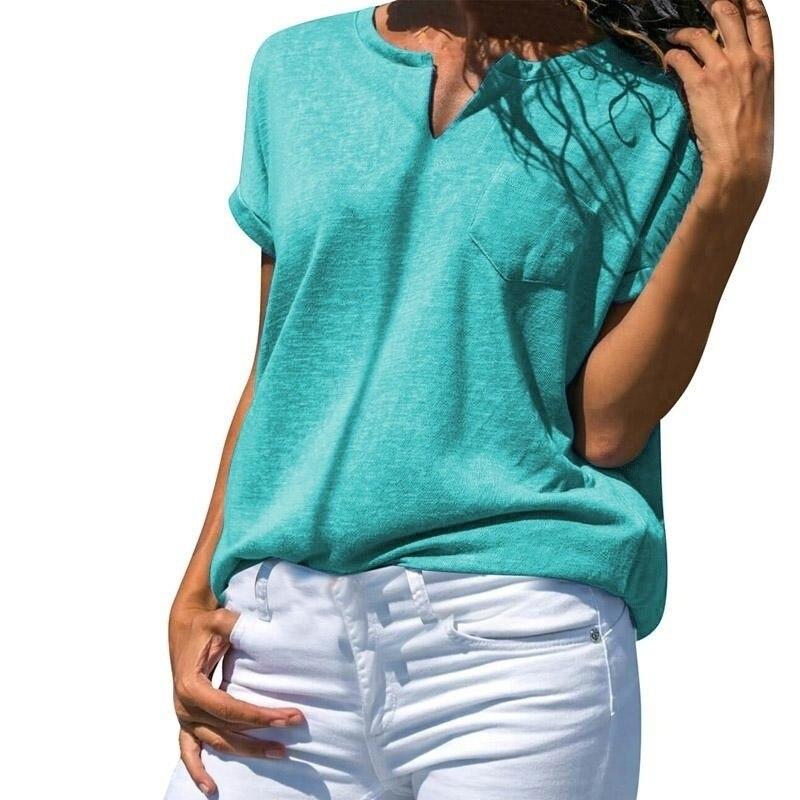 Buy Women Loose Casual Pure Color Plus Size Summer T Shirts shirt blouse at  affordable prices — free shipping, real reviews with photos — Joom