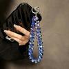 Stylish Glitter Crystal Bead Pendant Transparent Colorful Crystal Bead Keychain Detachable Phone Lanyard for Women Girls