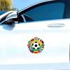 2026 World Cup Soccer Car Decal, Waterproof Removable Sticker with Multi-National Flags & Football Design