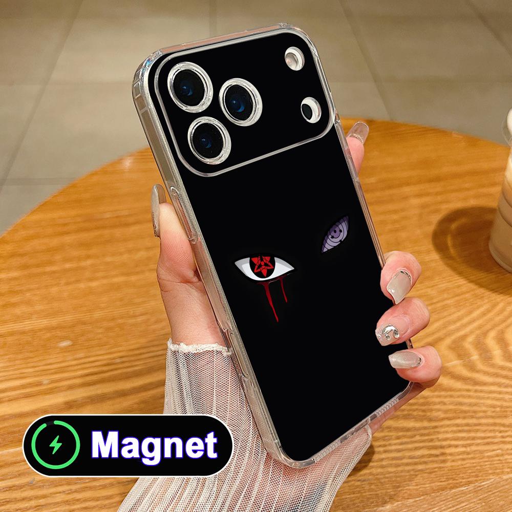 Anime Eyes Phone Case for iPhone 17 16 15 14 13 12 11 Air Pro Max Plus Mini Soft TPU Clear Magsafe Cover