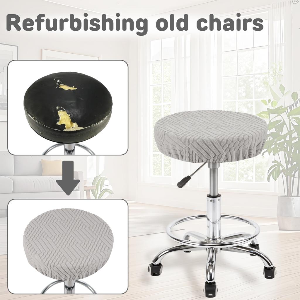 4Pcs Elastic Bar Stool Cover Fits 11 To 18 Inches Chair Washable Polyester Round Stool Cover for Home Cafe Office Restaurant