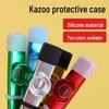 Silikon Kılıflı Profesyonel Metal Kazoo - Taşınabilir Başlangıç Müzik Aleti Ağızlık Koruyucu