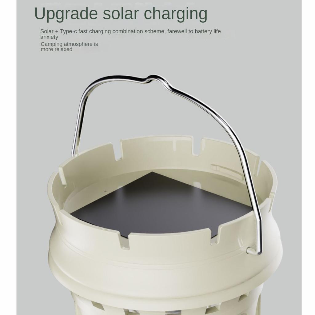 New solar camping lamp, outdoor camping lamp, retro atmosphere tent lamp, camp lamp, COB lighting portable lamp
