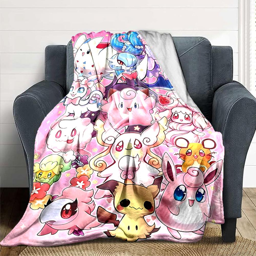 1Pc Kawaii Fantasy Creatures Blanket For Couch Bed Plush Cozy Fuzzy Blanket Super Soft Warm Blankets For Fall And Winter 0918236
