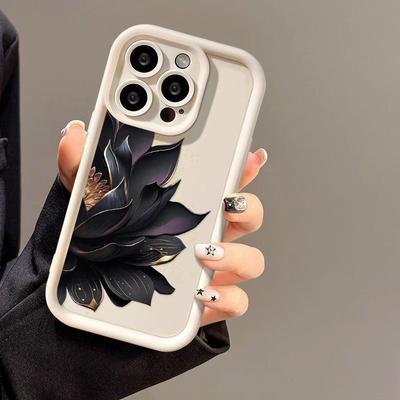 Black Gold Lotus for iPhone17 ProMax Mobile Phone Case 14 Apple 13 Matte 12/15 Premium 11
