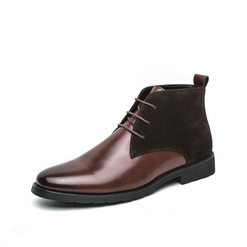 Large Size Chelsea Boots Spring and Autumn New High-top Leather Shoes Men's Short Boots Men's Leather Boots