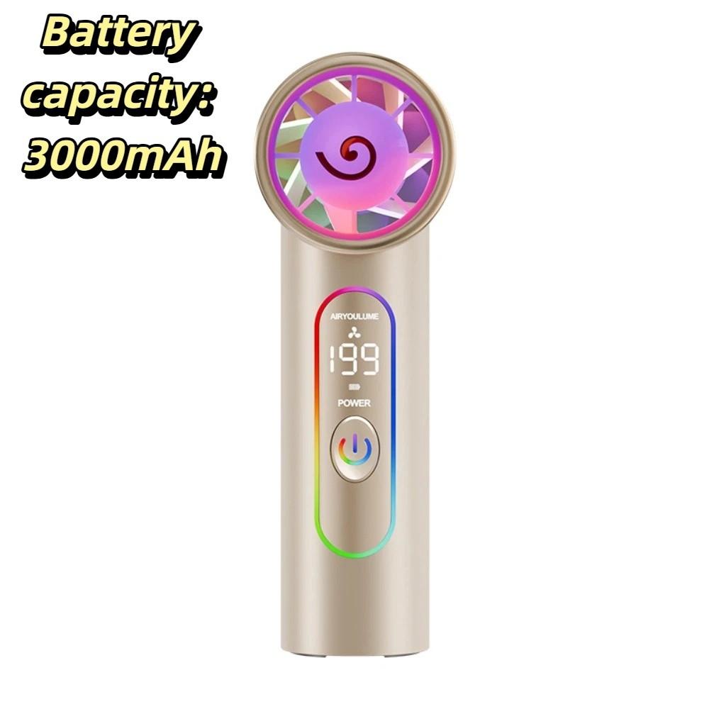 Turbo Fan Blades Mini Handheld Fan Fast Airflow Efficient Cooling Portable Turbo Fan Strong Airflow Long-Lasting Use золотой