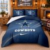 Ensemble de literie 3 pièces imprimé Motif Dallas Cowboys Drap de lit Taie d'oreiller Pour décoration de chambre