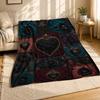 Gothic Floral Heart Patchwork Coral Fleece Blanket