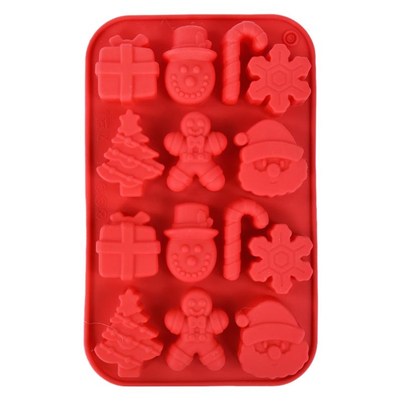 Christmas Silicone Chocolate Molds Gingerbread Man Snowflake Xmas Tree Candy Cookie Moulds DIY Baking Tool New Year Cake Decor