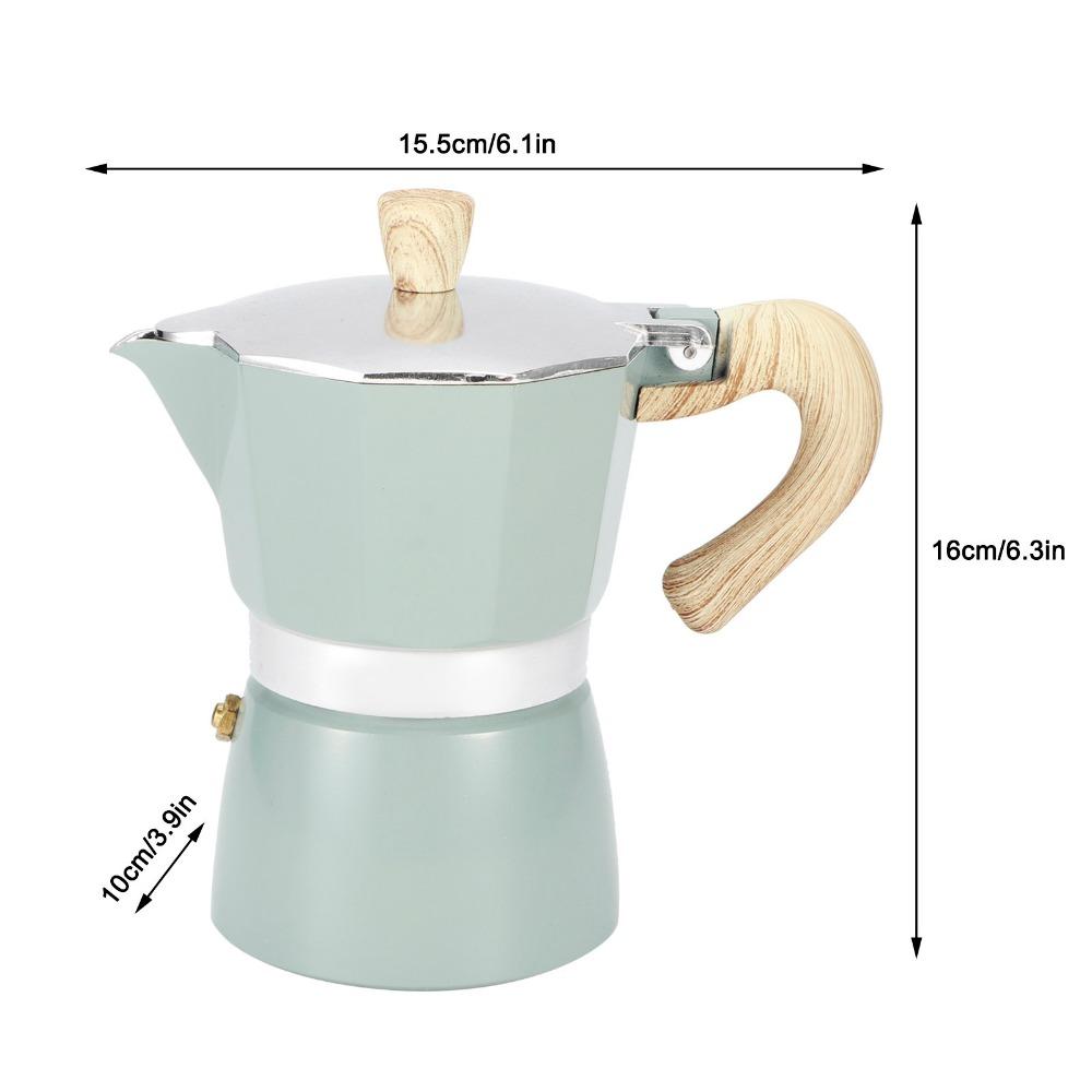 Durable Aluminium Stovetop Coffee Maker Octagonal 3 Cup Coffee Pot Portable 150ML Moka Pot Italian Coffee