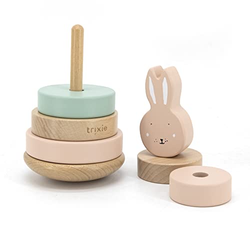 Trixie Stacking Toy, Wooden Toy for Newborns and Children, Animal Stacking Toy Mrs. Rabbit