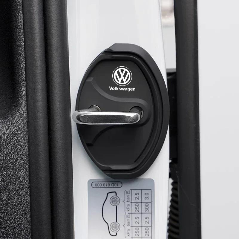 Car Door Lock Buckle Protector Covers For VW Polo Beetle Sharan Scirocco Magotan Golf Passat CC Tiguan L Touareg  Sticker