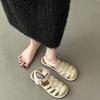 Women's Retro Woven French Flat Roman Sandals - Soft Sole Clogs for Casual Summer Beachwear 2025.
