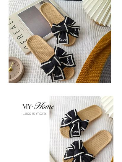 Damen Sommer Leinen Schleife Hausschuhe - Vielseitige Indoor & Outdoor Weichsohle 2025 Edition