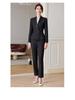 Dark Blue Women's Suit Set: Professional Attire with a Goddess Style – Perfect for Front Desk Workwear.