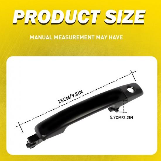 Outside Door Handle Black Front Left Side Smooth Fit 2005-2007 Nissan Pathfinder