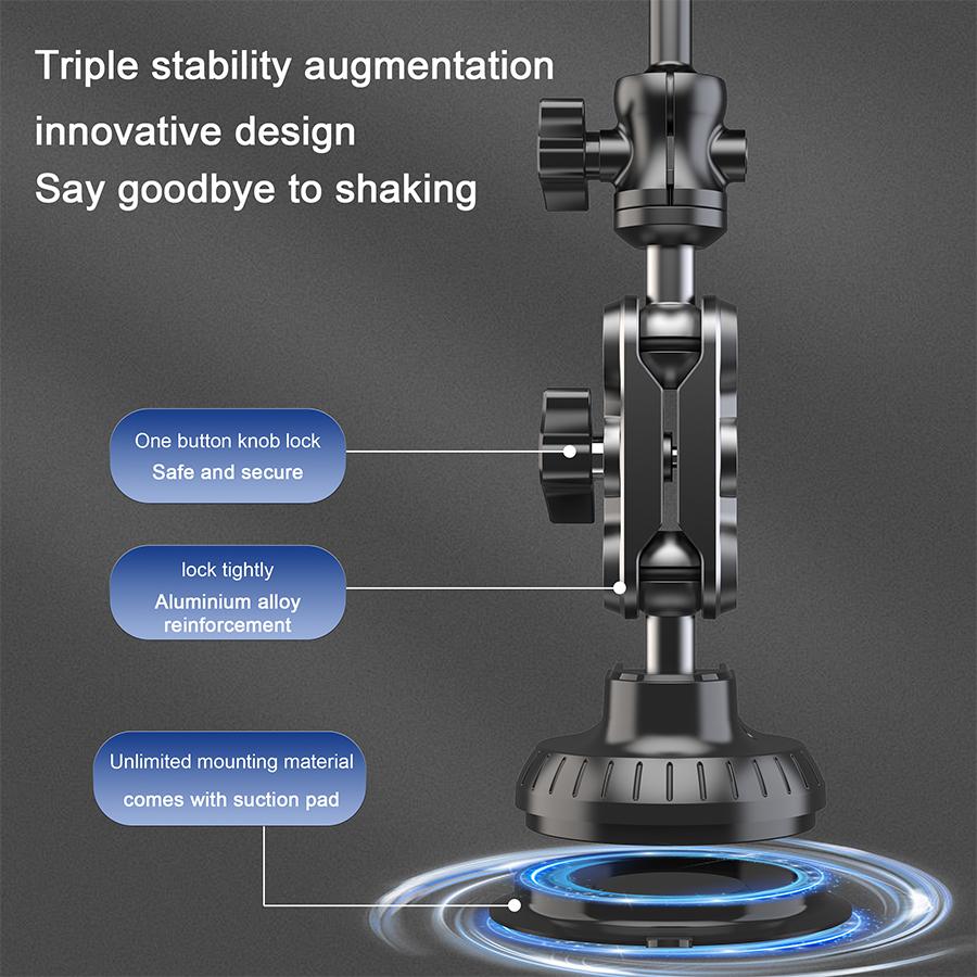 XP037 Car Windshield Dashboard Phone Mount Suction Cup Off-Road Navigation Adjustable Cellphone Holder