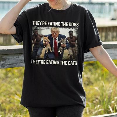 Funny Trump Debate 2024 Shirt | Eating People Cats And Dogs | Custom Graphic T Unisex T-Shirt