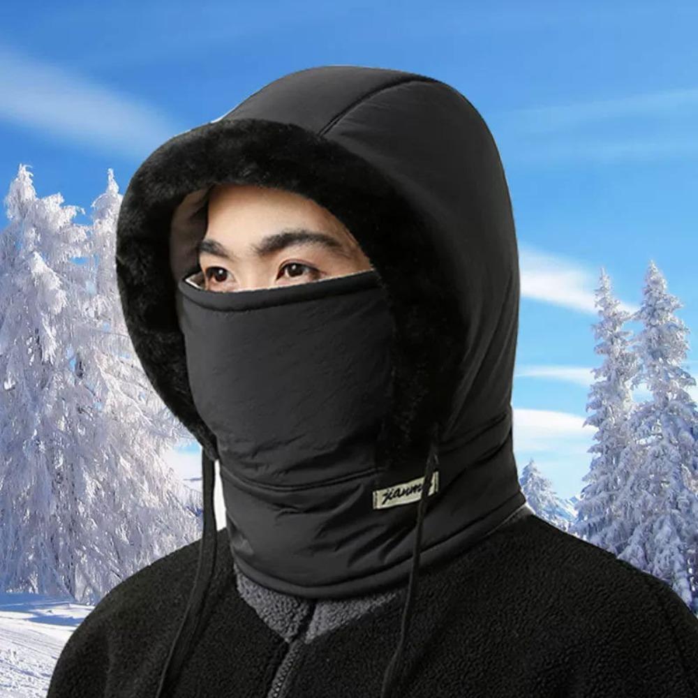 1 st Vinter Män Och Kvinnor Varm Lei Feng Hatt Fleece Förtjockad Kall Mask Halsduk Integrerad Utomhus Vindtät Cykling Väska Huvud