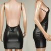 Comfortable Women Dress Nightdress PU Leather Short Wet Look