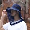 Cappello Ventilato Solare Pieghevole Protezione UV Ampia Visiera Cappello da Sole Portatile con Zanzariera da Testa Escursionismo