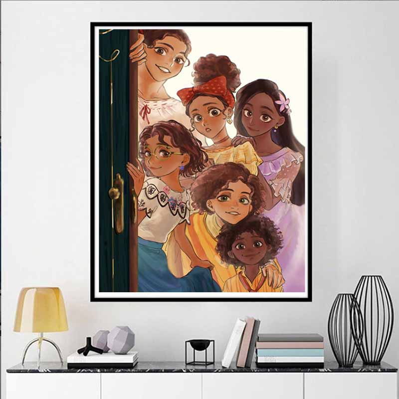 Disney 5D DIY Diamond Painting Maliga Family Watercolor Family Portrait Illustration Embroidered Mosaic Cross Stitch Home Decor Gift Craft