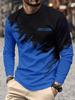 Long Sleeve Men's T-Shirt Long Sleeve Round Neck Geometric Letter Print Top Casual Men's Clothing Spring Autumn