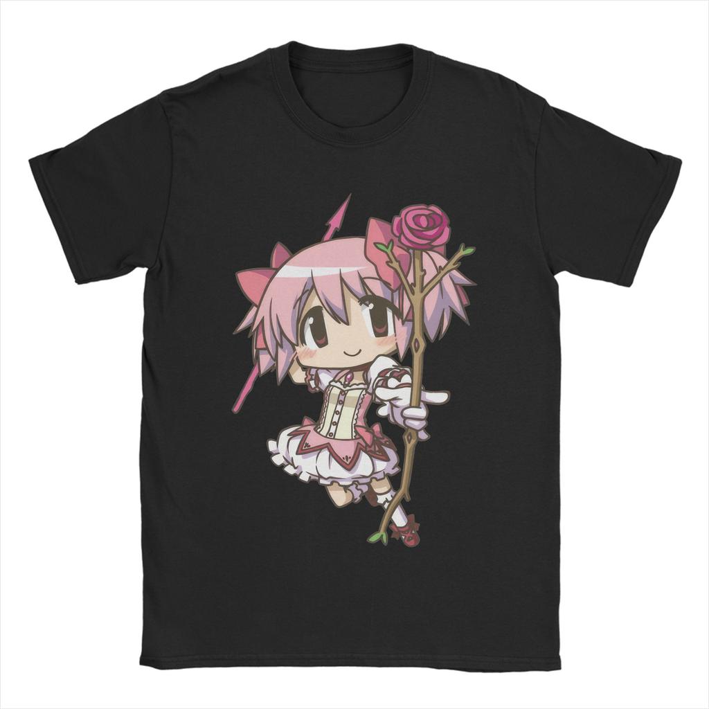 T-shirt Mahou Shoujo Homura Akemi Homme Col Rond Coton T-shirt Madoka Magica Anime Manches Courtes T-shirts Cadeau d'Anniversaire Vêtements