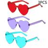 New Love Sunglasses Jelly Color Frameless Heart-shaped Sunglasses Dazzling Color Sunglasses