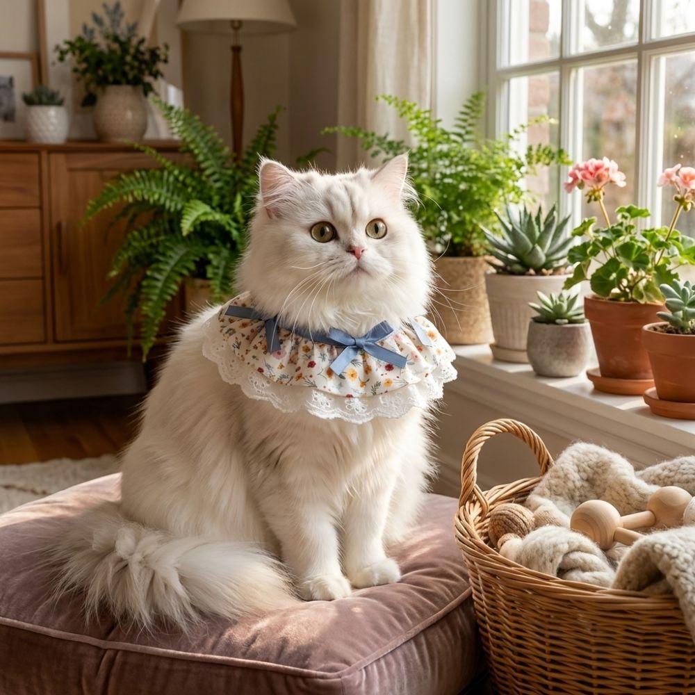 Cartoon Pet Cat Scarfs Adjustable Cat Drool Towel Stylish Cat Clothes  Cat Accessories