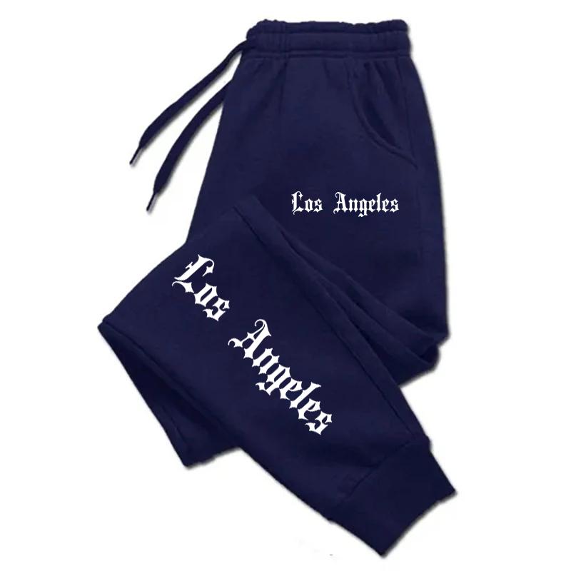 Los Angeles City Prints Sweatpants Womens Fitting Running Wear Trouser Warm Jogger Couple Pants Pocket Sweat Casual Sportswear