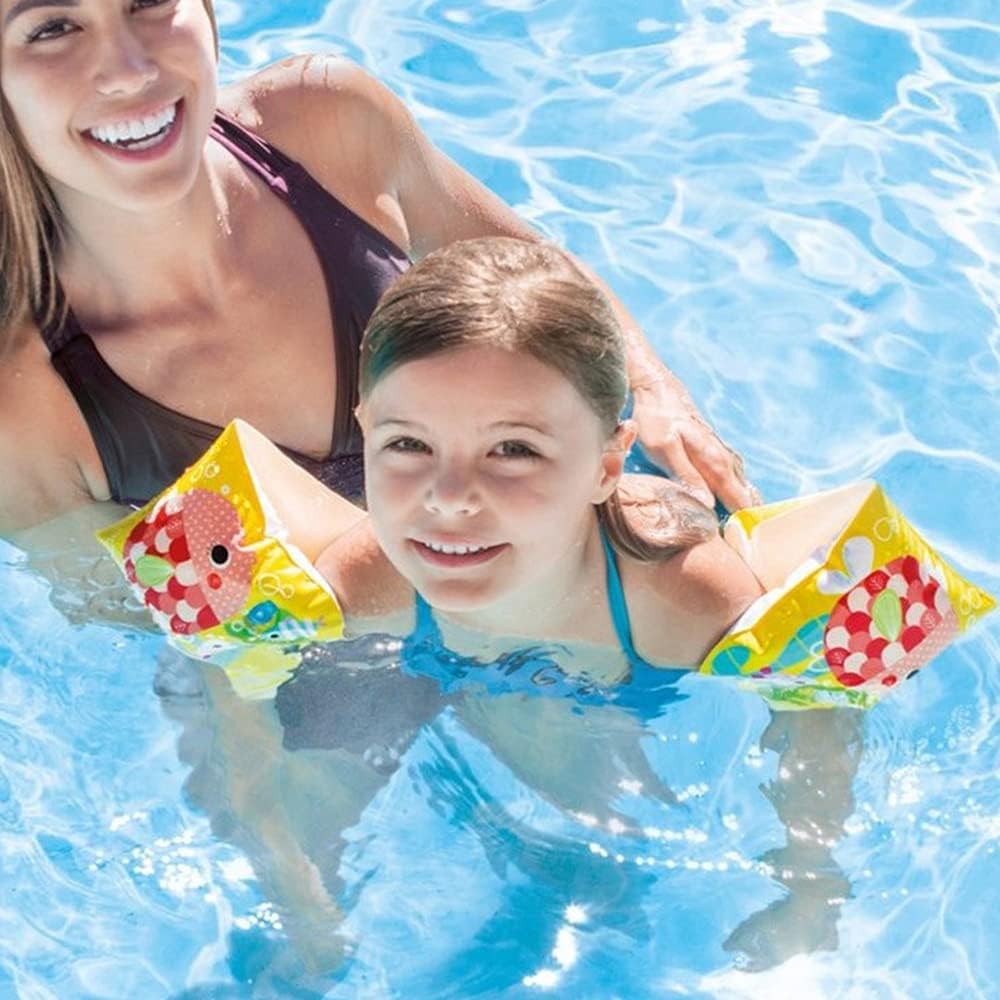 Rękawki do pływania, 1 para rękawków do pływania, bezpieczna pomoc do pływania z kreskówek, ładne i interesujące, nadmuchiwane rękawki dla dzieci w wieku 3-6 lat, basen