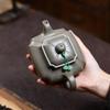Yixing Zisha Qinghui Duan Clay Artisan Teapot - Handmade Square Cloud Steps Design High-End Tea Brewing Set