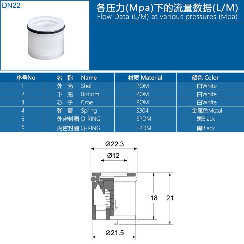 Inner Plug Check Valve Plastic DN8/10/12/14/20/22/25 MM Spool Check Inline Spring Non-return Valve Pipe Fittings