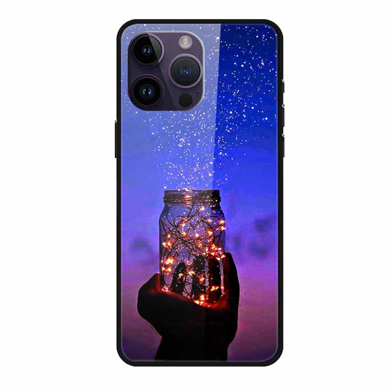 Glass Back Cover For iphone 16 Pro Max Phone Case Soft Bumper Hard Tempered Glass Case For iphone 15 Pro Max Case Funda Shell