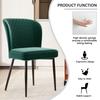 Dining Chair (2 Pcs), Dark Green, Upholstered Chair Design Chair with Backrest, Seat Made of Velvet Frame Made of Metal