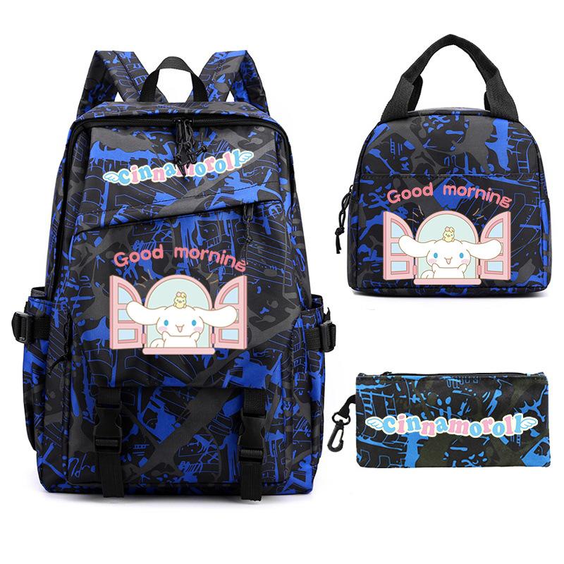 Cartoon Puppy Printed Schoolbag Set Backpack + Lunch Bag + Pencil Case Three-Piece Set