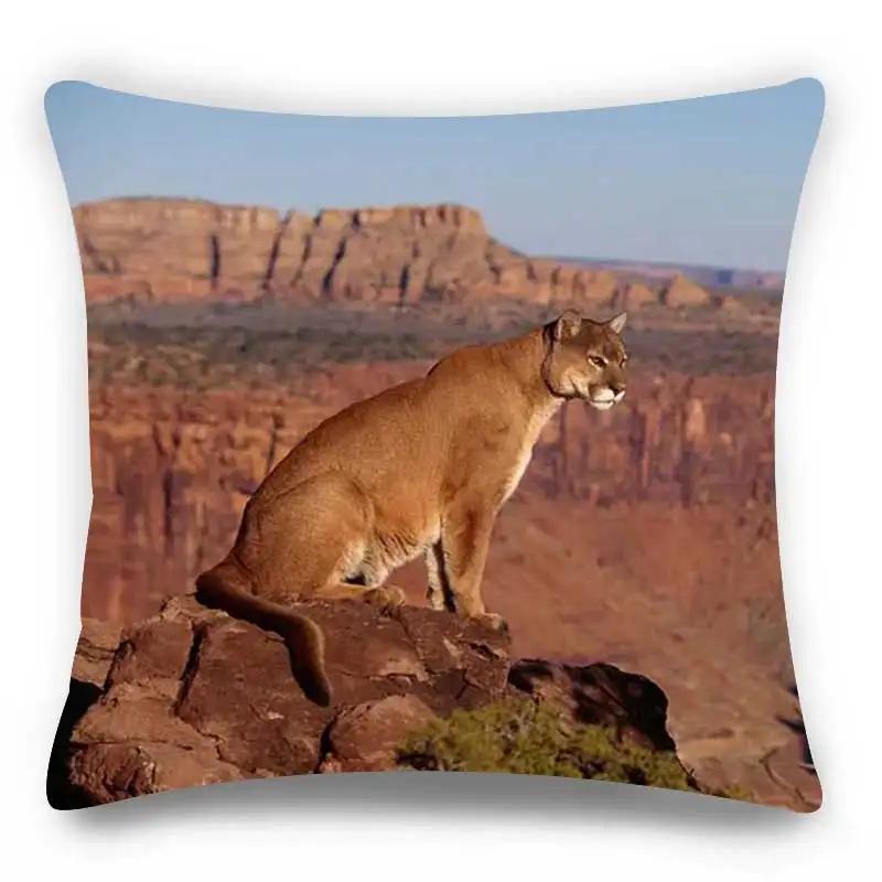 

Наволочка с принтом тигра и льва Домашний диван Автомобиль Украшение Наволочка 16x16Inch