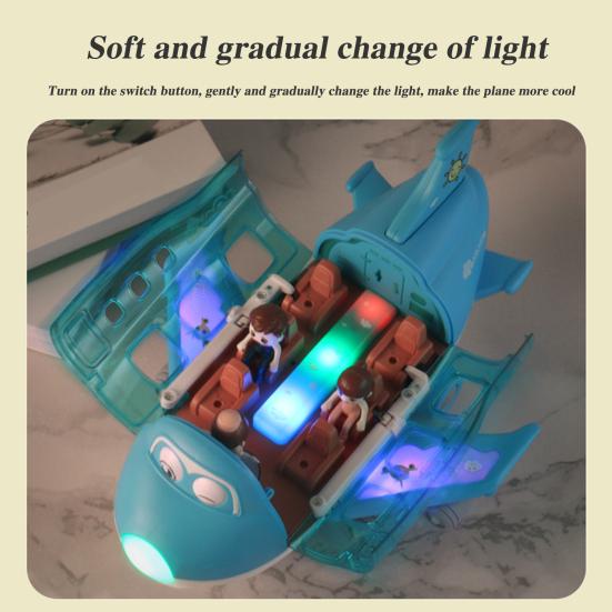 Jucărie de avion electrică cu lumină muzicală, rotație de 360 ​​de grade, evitarea obstacolelor inteligente, avion cascadorie pentru copii