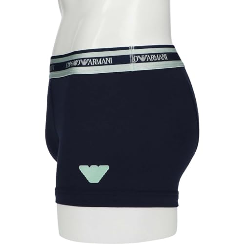 Emporio Armani SHINY LOGOBAND Men's Boxer Briefs with Shiny Waistband and Logo, Front Closure, Size S (EU Size), 54045129, Black