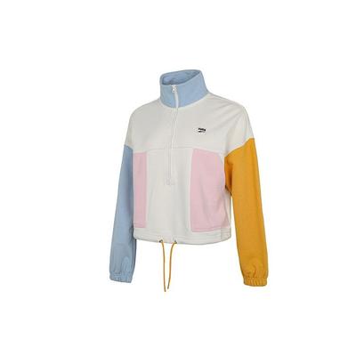 Felpa da Donna con Zip Corta Colorblock Top Multicolore 533051-73