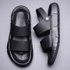 The First Layer of Cowhide Slippers Men's Trendy New Soft-soled Soft-faced Leather Beach Shoes Wear Thick-soled Cool Slippers