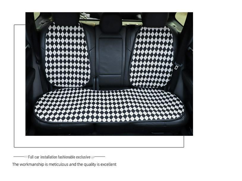 Universal Car Seat Cushion with Jacquard Knitted Diamond Grid - Anti-Slip, Fashionable Car Interior Accessory